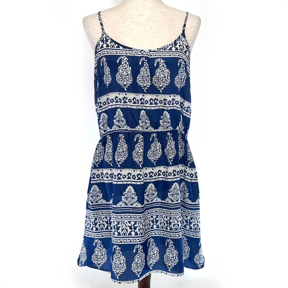 Maude Floral Stripe Mini Dress Elastic Waist Medium